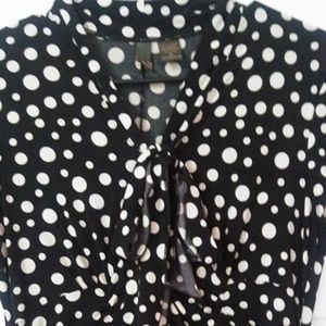 Serenade M black and white polka dot shift dress